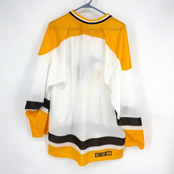 Vintage CCM Pittsburgh Penguins Mesh Penguin Hockey Jersey Mens XL White 90s USA